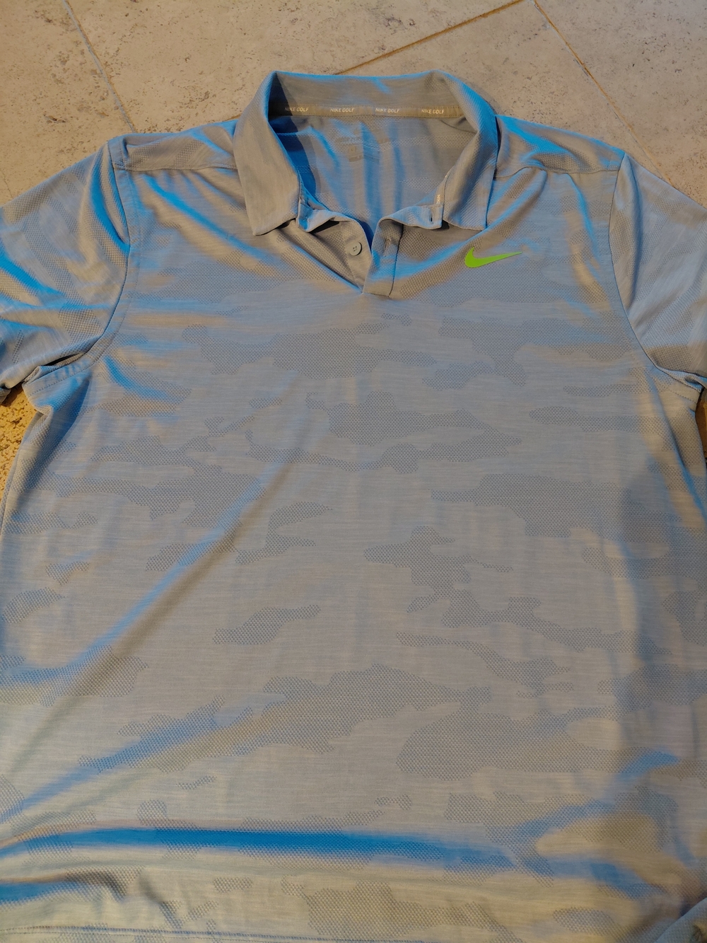 Nike Men’s Light Gray Short-Sleeve Dri-FIT Polo